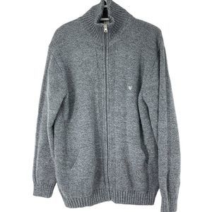 Mens Mauro Sergio Large Blue Wool Cardigan Sweater Argentina LS Full Zip 3286